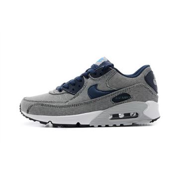 Air Max 90 Womens Shoes Gray Black Blue Hot On Sale Outlet Online